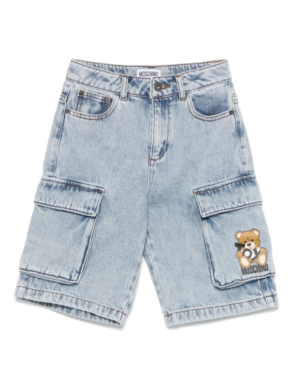

Moschino Kids шорты карго с нашивкой Teddy Bear, синий