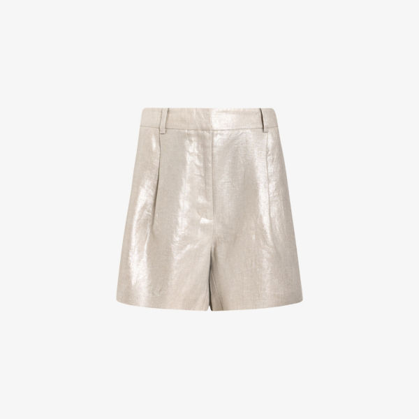 

Шорты Allsaints Averie с металлическим эффектом, серый