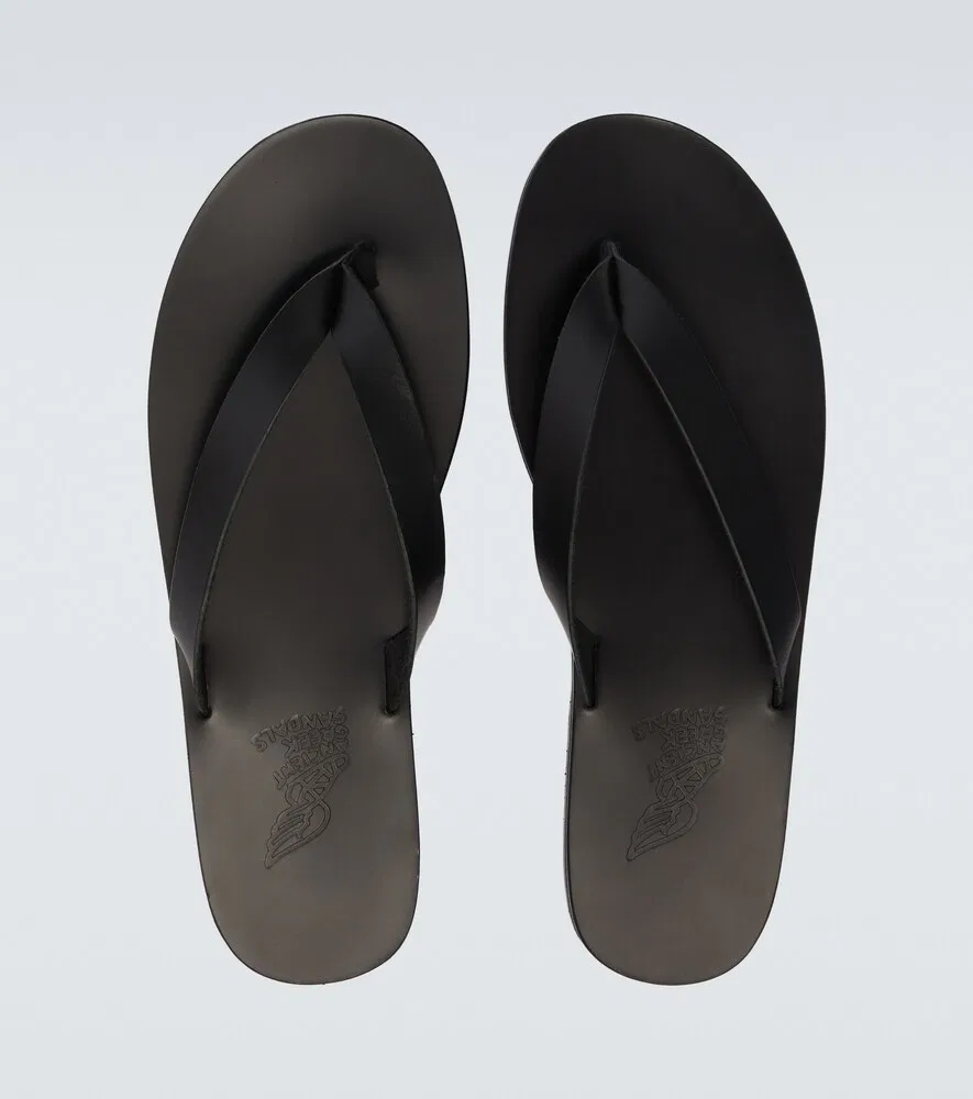 Кожаные сандалии-вьетнамки Solon Ancient Greek Sandals, черный — фото 4