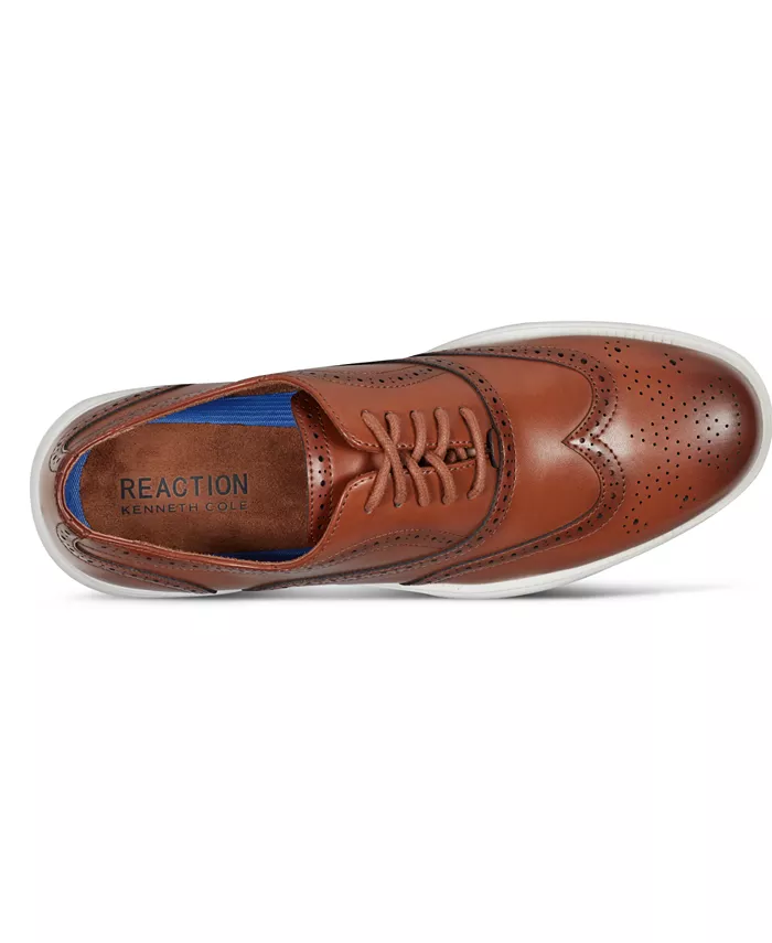 Мужские оксфорды Nio Wing Lace Up Kenneth Cole Reaction, коричневый/бежевый — фото 4
