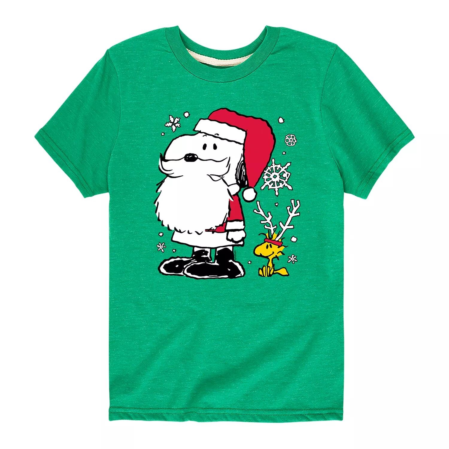 

Футболка с рисунком Peanuts Santa Reindeer Snoopy для мальчиков 8–20 лет Licensed Character, зеленый