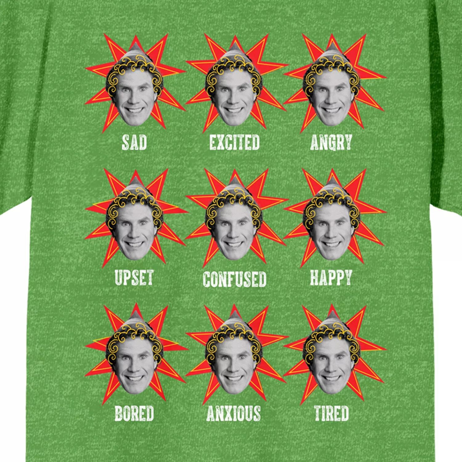 

Футболка с рисунком Elf Buddy Mood Faces для юниоров Licensed Character