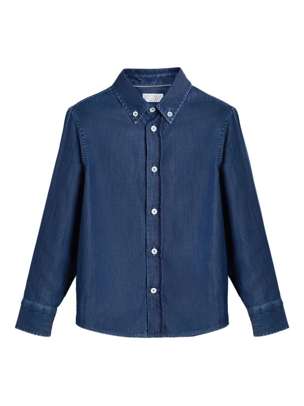 

Легкая джинсовая рубашка Brunello Cucinelli Kids, синий