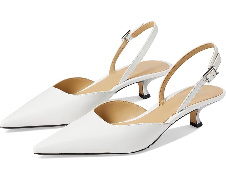 

Туфли MICHAEL Michael Kors Luna Kitten Sling Pumps, цвет Optic White