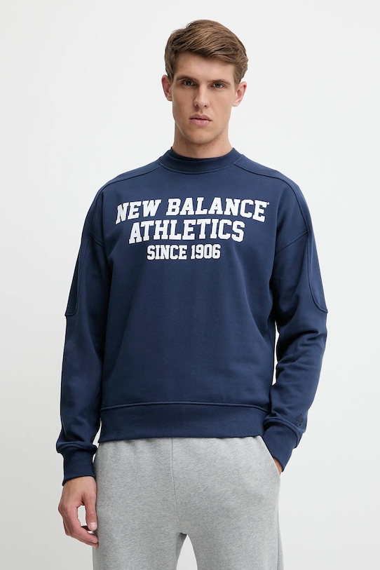 

Хлопковая рубашка New Balance, темно-синий