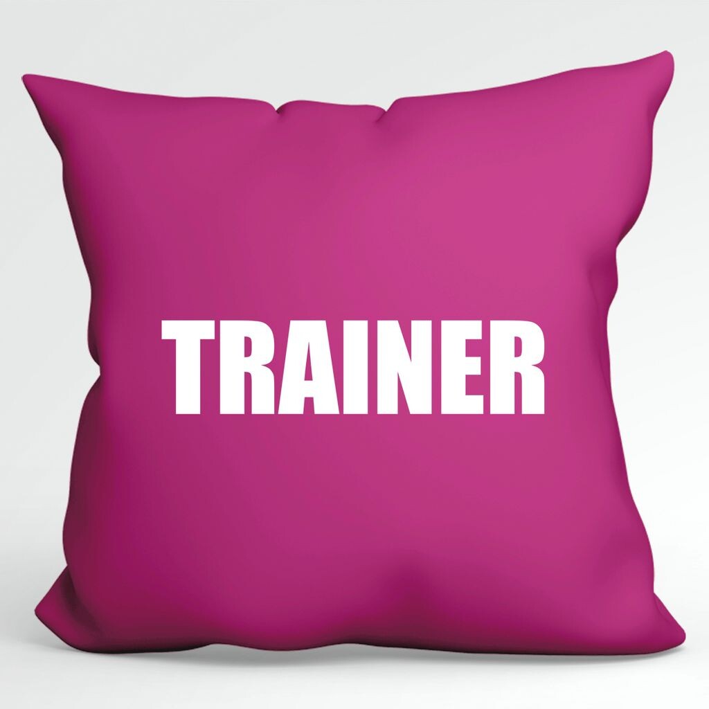 

Подушка Huuraa Trainer Training Декоративный чехол на подушку без наполнителя Размер 40 x 40 см Цвет фуксии с мотивом для всех фитнес-тренеров Идея подарка для друзей и семьи Hellweg Druckerei