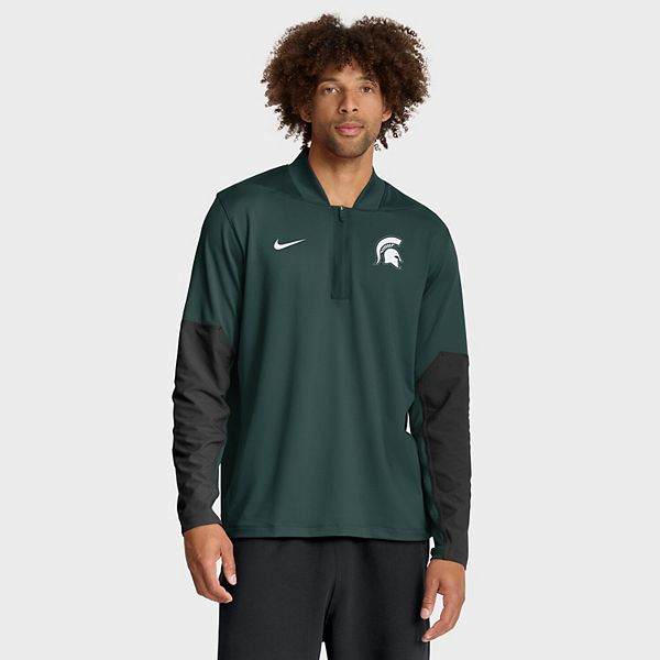 Мужская зеленая толстовка Michigan State Spartans One Goal с полузастежкой Nike — фото 2
