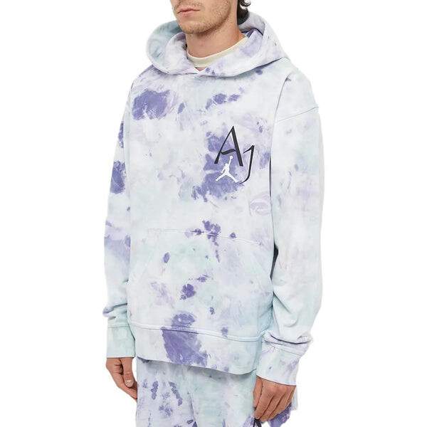 Толстовка Men's Air Jordan Sport DNA Kangaroo Pocket Tie Dye Logo Gray Purple, мультиколор — фото 2