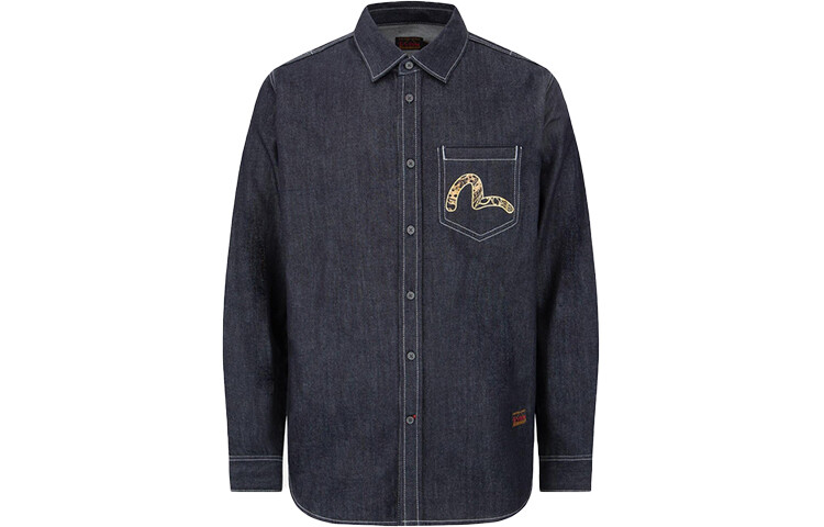 

Рубашка мужская джинсовая синяя Evisu, синий
