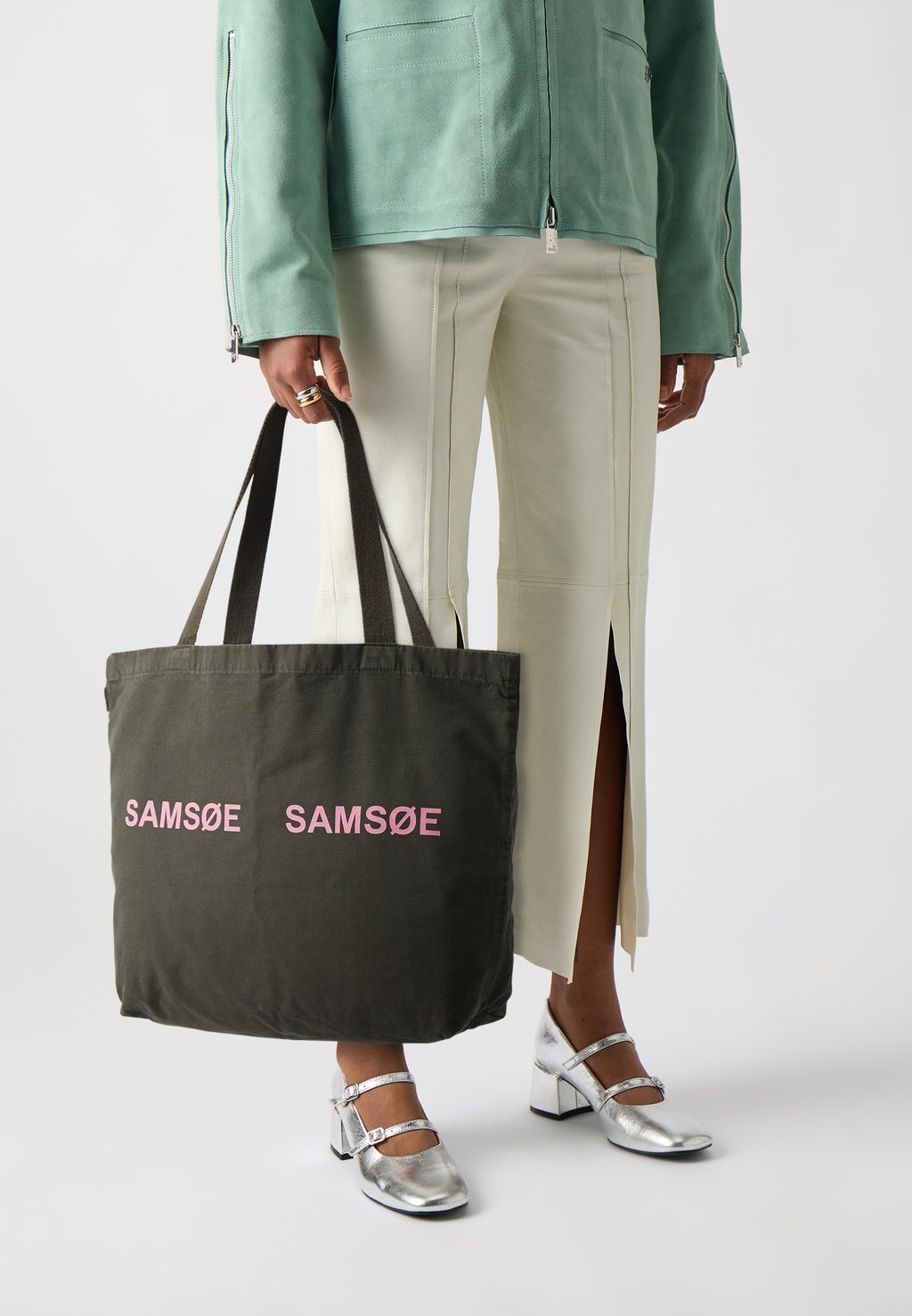 

Сумка для покупок FRINKA Samsøe Samsøe, темно-зеленый