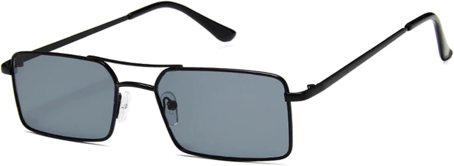 

Солнцезащитные очки с защитой UV400 | Металлическая двойная перемычка, стимпанк, линзы конфетных цветов | Для женщин и мужчин, для занятий спортом на открытом воздухе и вождения DSVIGF, Black Grey