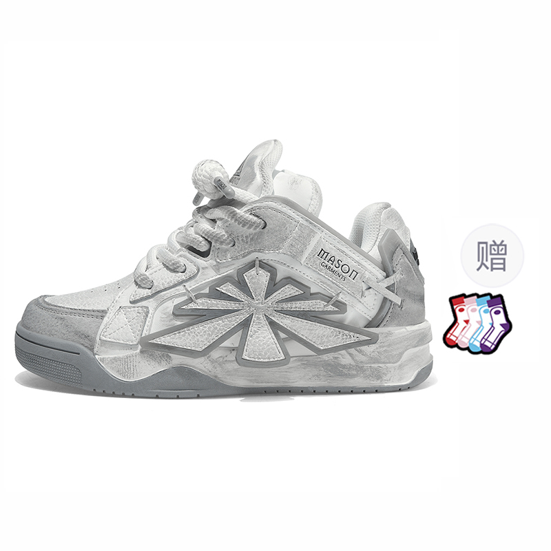 

Masongarments Звездный свет низкие кеды унисекс кремово-серые потертые, цвет Cream Gray (Distressed)