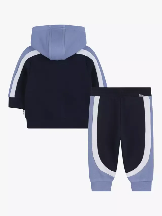 Детский комплект из худи и спортивных штанов из смесовой хлопковой ткани HUGO BOSS, Navy — фото 2