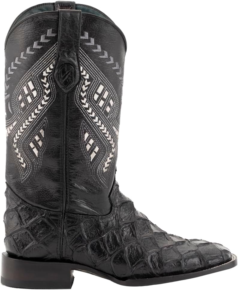 

Мужские повседневные сапоги Ferrini Italia Bronco с вышивкой и принтом Пираруку, квадратный носок, средняя голень - черные, черный