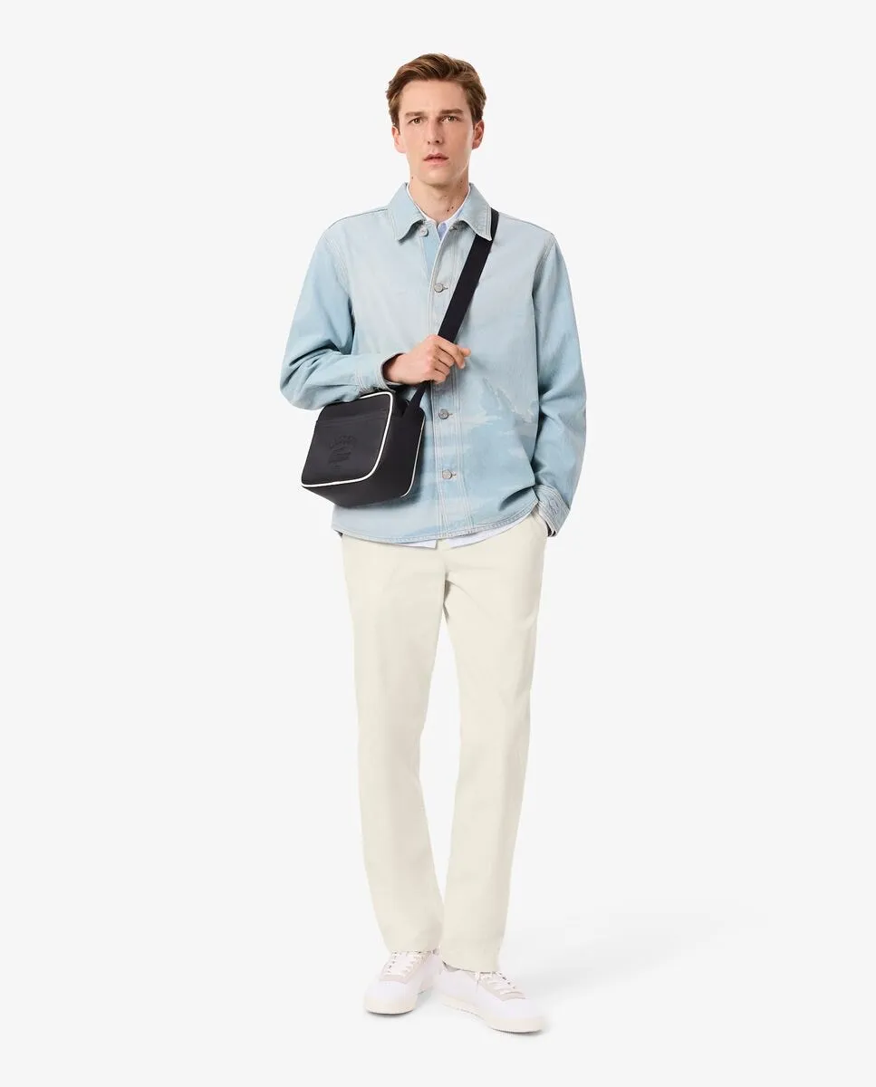 Мужские брюки из вельвета прямого кроя коричневого цвета Lacoste — фото 4