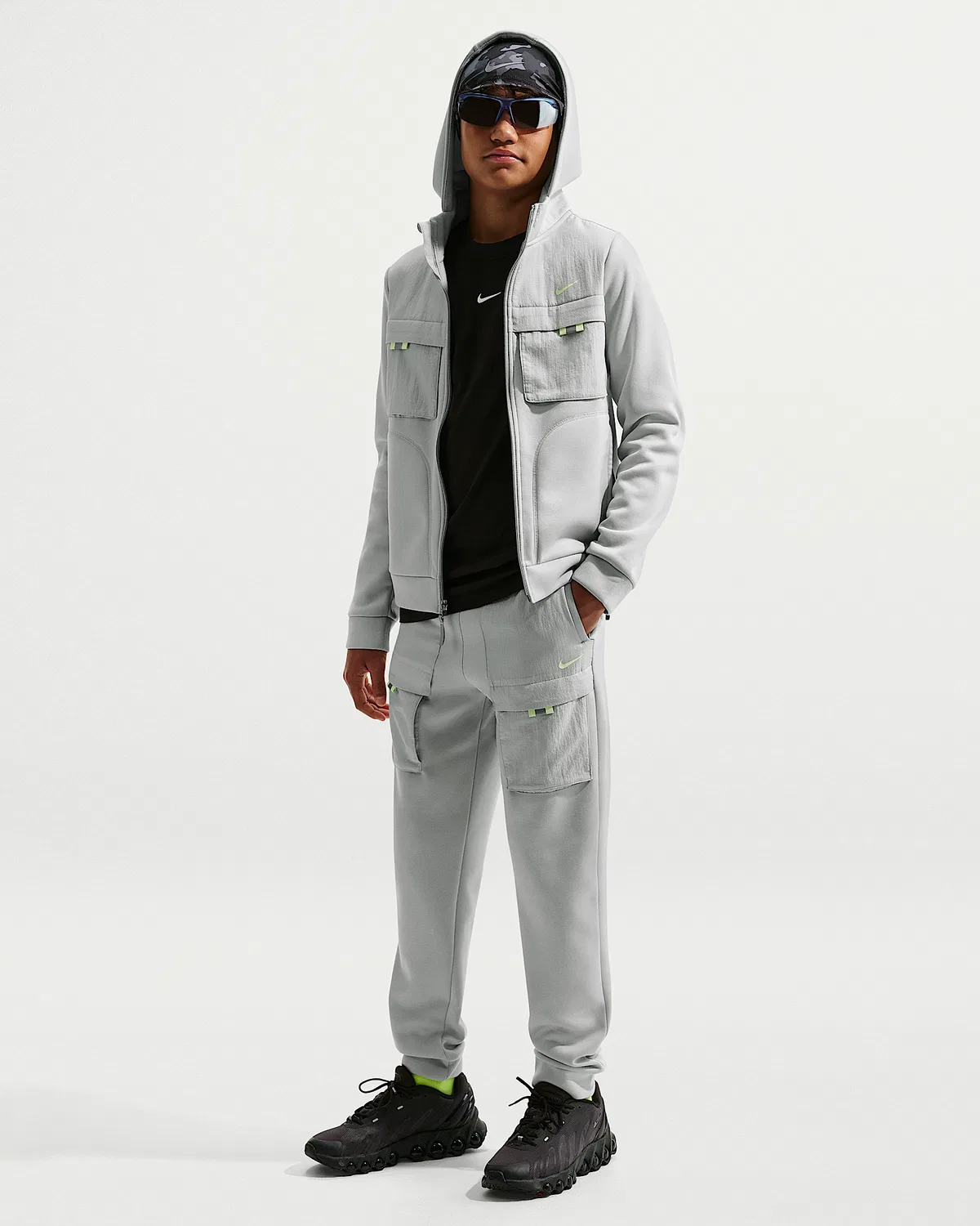 Детские штаны Nike Sportswear City Utility, Light Smoke Grey/Light Smoke Grey/Light Liquid Lime