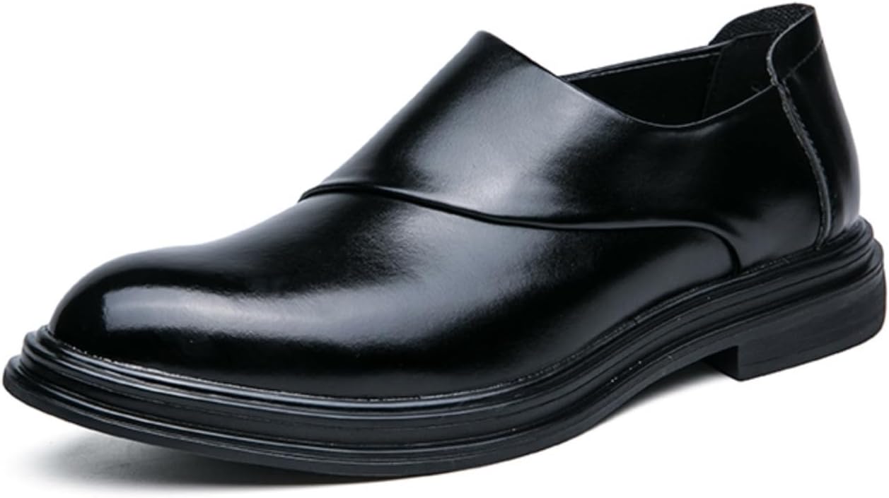 

Мужские лоферы из лоскутной кожи с эластичной вставкой и боковой молнией Yrzhgdl, черный