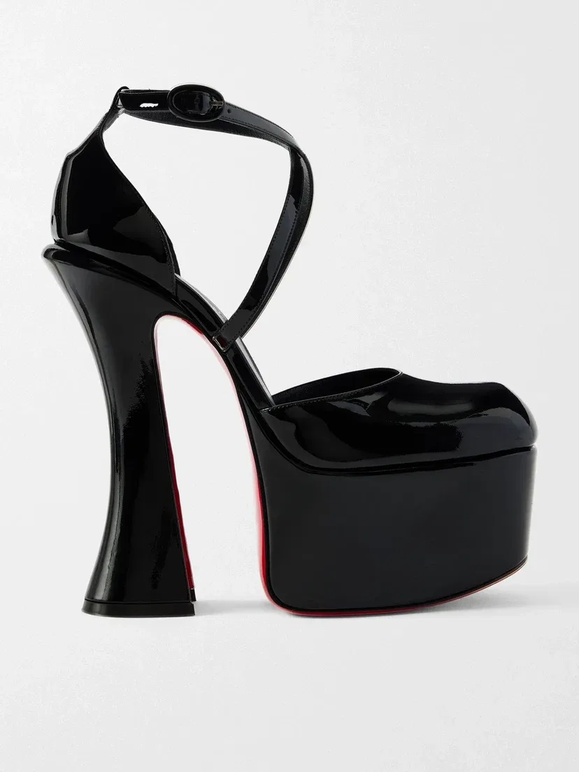 Туфли на платформе Aquadorcet 160 из лакированной кожи Christian Louboutin, черный