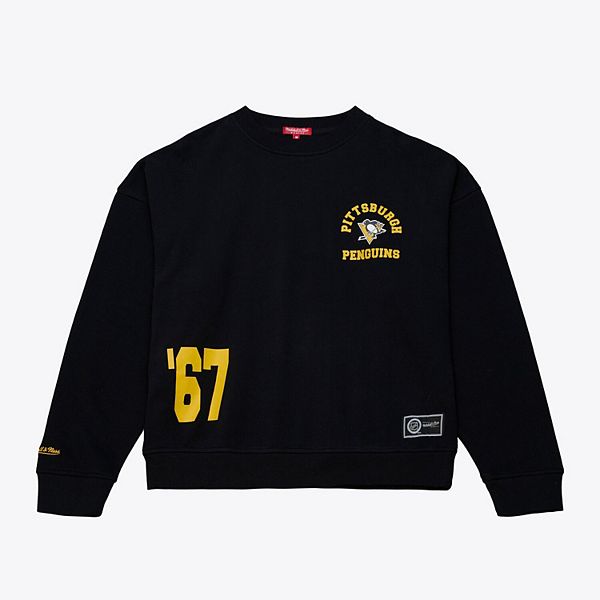 

Женский черный свитшот Pittsburgh Penguins Mitchell & Ness