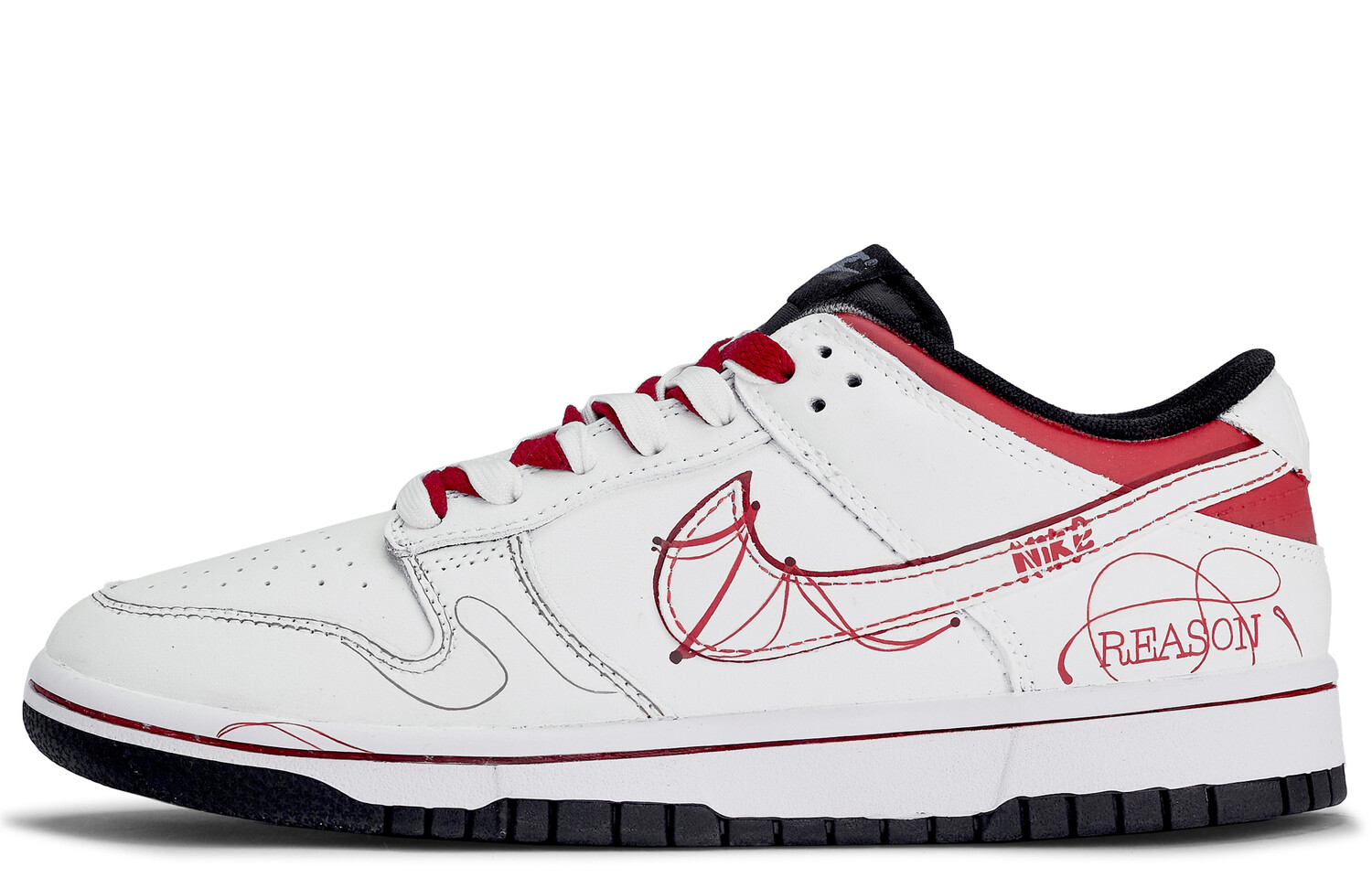 

Кроссовки Nike Dunk Skateboarding Shoes Unisex Low-top White/red, белый