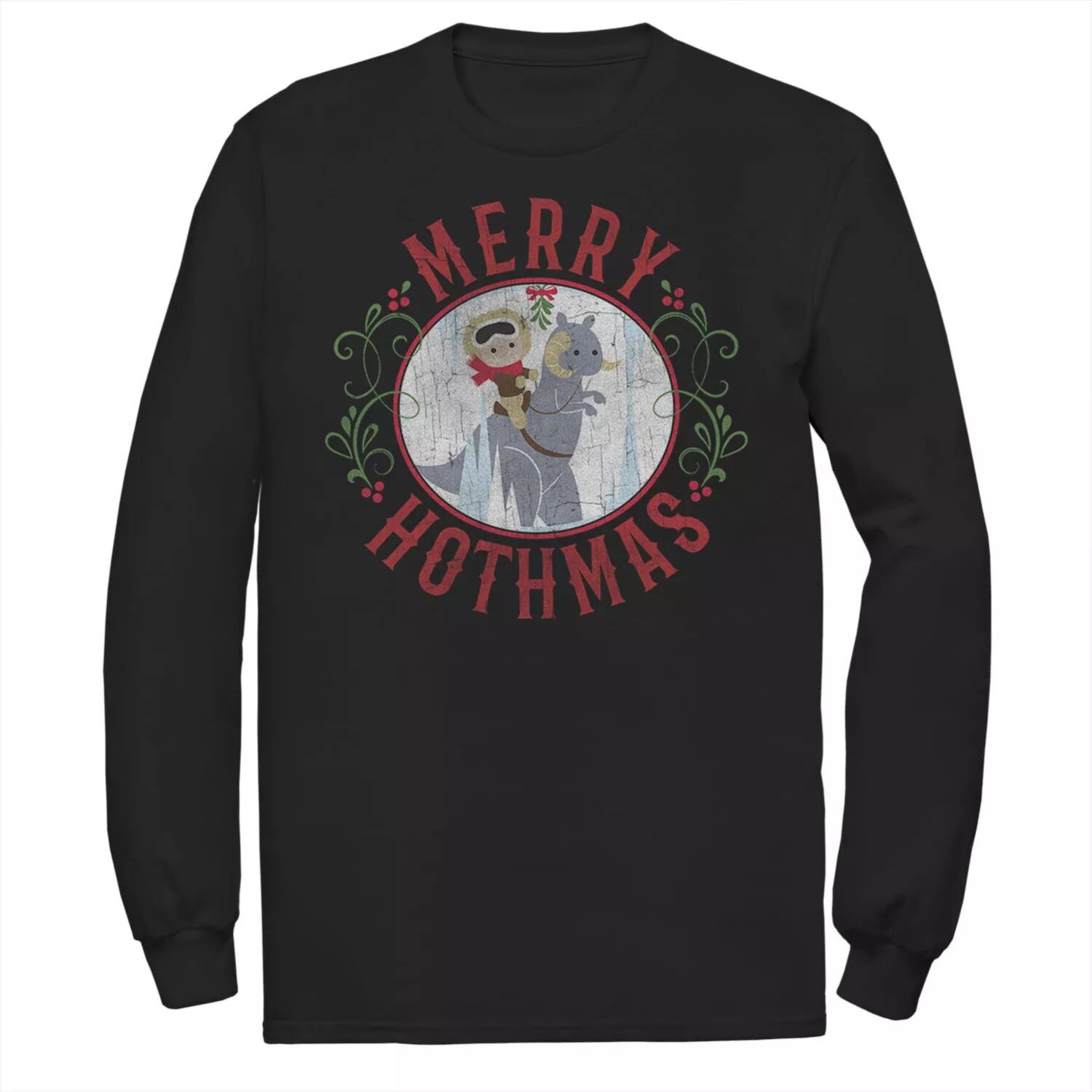 

Мужская футболка с милым рисунком «Звездные войны» Merry Hothmas и омелой в форме круга Star Wars