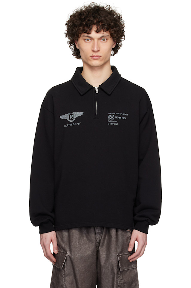 

Командный свитшот с молнией на четверть Represent, черный