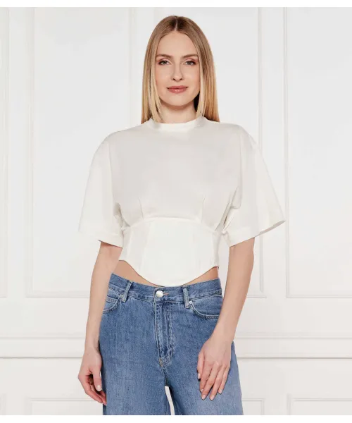 

Блузка Я тебя чувствую Cropped fit Pinko, белый