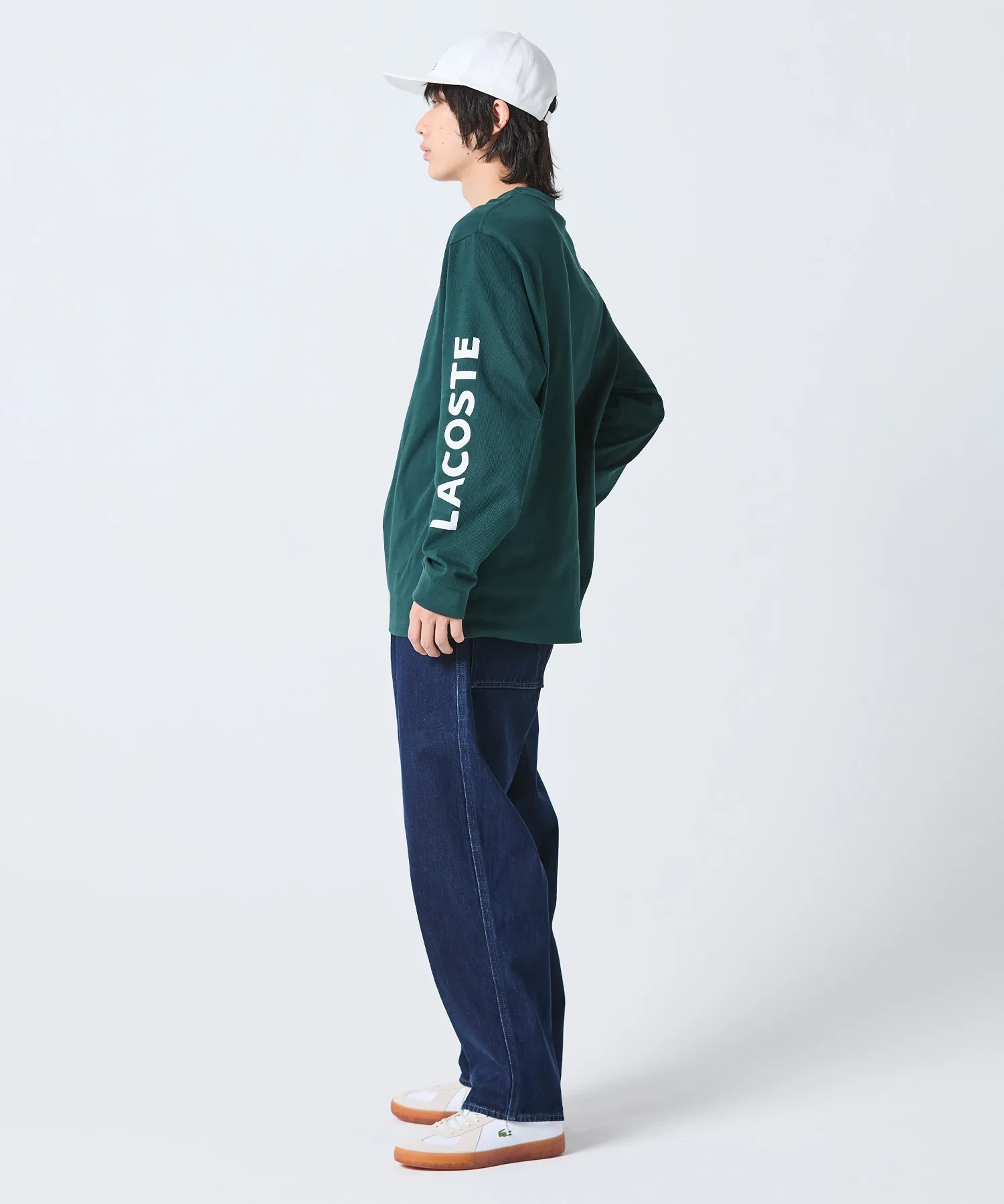 Мужские кожаные кроссовки с замшевыми вставками LACOSTE BASESHOT PRO серые — фото 4