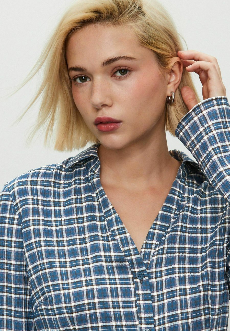 Блуза Next Button-down blouse, Blue Check/Blue — фото 3