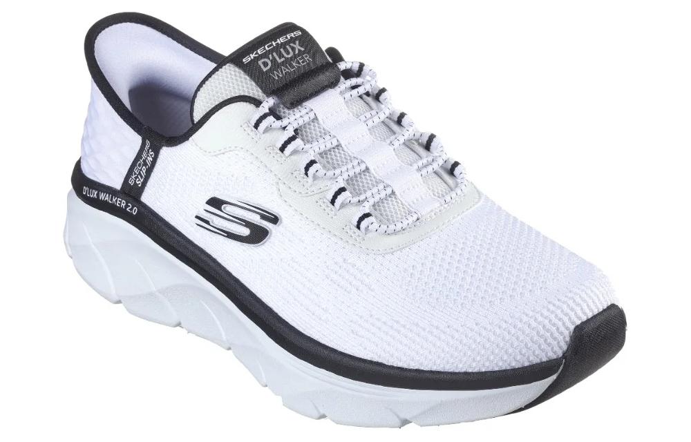 Skechers D'Lux Walker 2.0 Мужские белые и черные кроссовки для бега с амортизацией и дышащим верхом, цвет White Black — фото 3