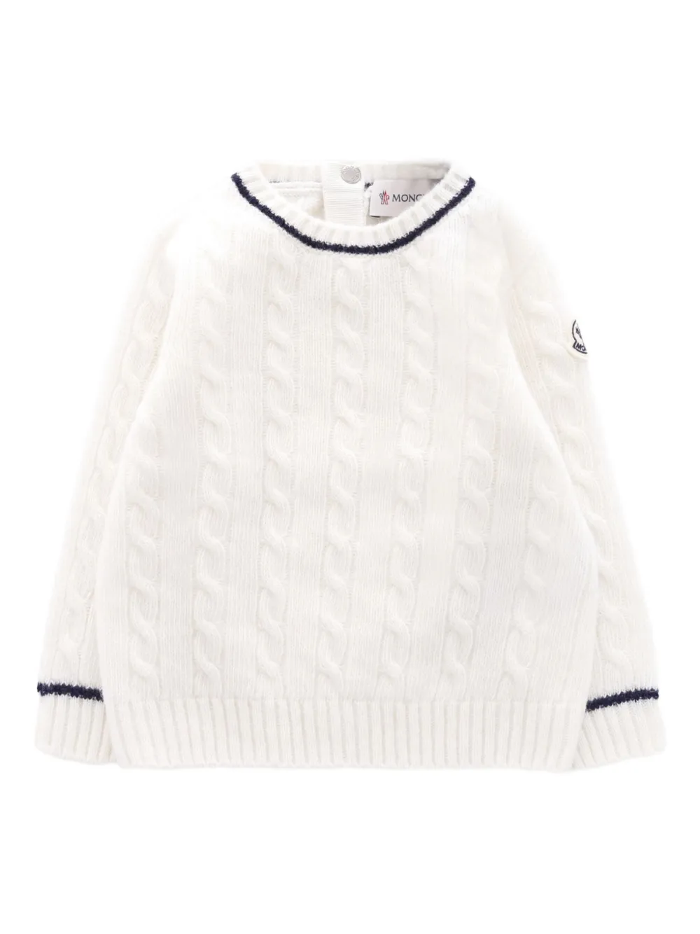 

Свитер фактурной вязки с нашивкой-логотипом Moncler Enfant, белый
