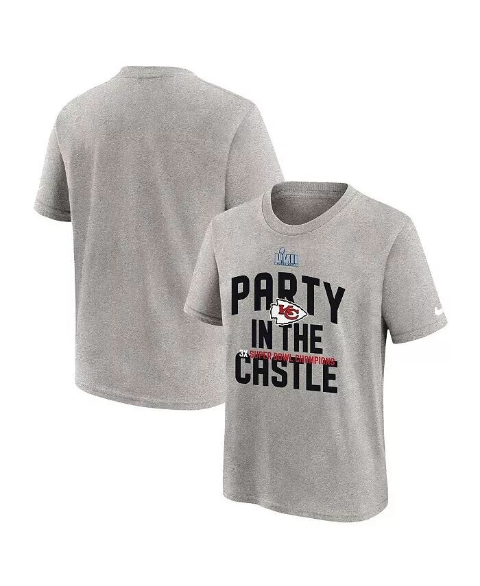 

Футболка Little Boys and Girls Heather Grey Kansas City Chiefs Super Bowl LVII Champions Parade Nike