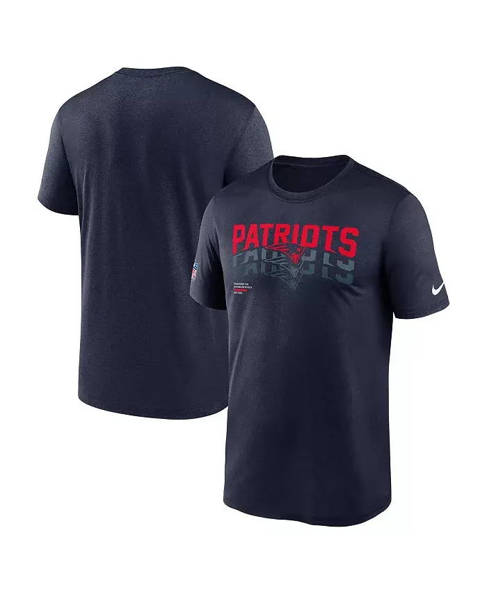 

Мужская футболка Navy New England Patriots Wordmark Block Sideline Legend Performance Nike