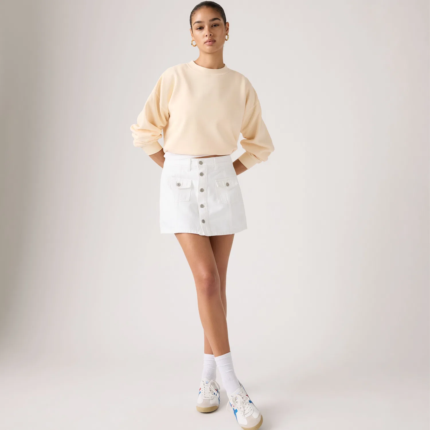 Шорты-шорты с пуговицами спереди Levi's, White