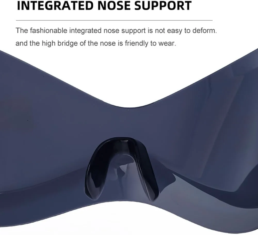 

Большие солнцезащитные очки-щитки без оправы, в стиле панк, для женщин и мужчин, цельные солнцезащитные очки, винтажные солнцезащитные очки WNCKSQ, C1blackgray