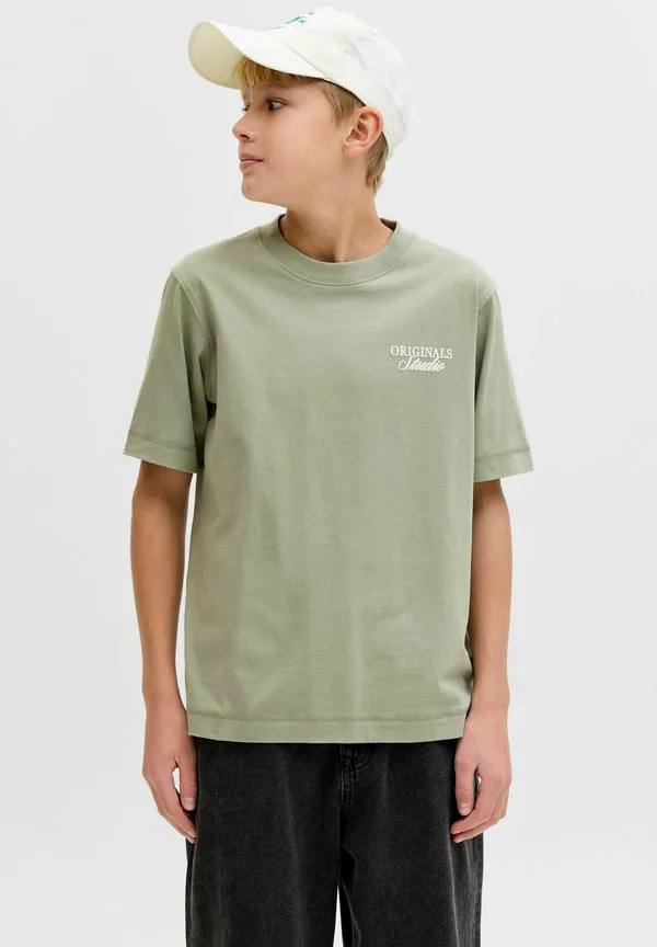 Футболка с принтом jornorrebro typo tee crew neck print tshirt Jack & Jones Junior, Seagrass — фото 2
