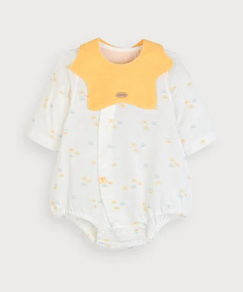 【mini moi】【комплект из 2 предметов】Боди с рукавами 7/8 и нагрудник Summer Spark
