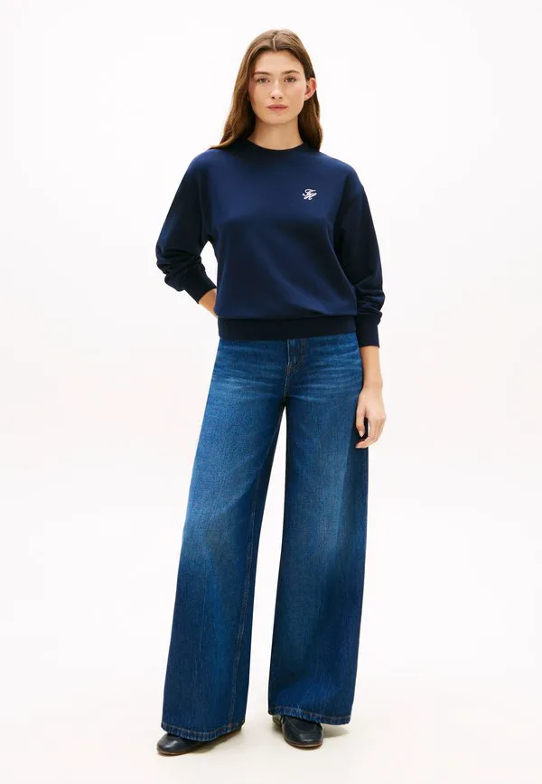 Толстовка с круглым вырезом и вышитым логотипом Tommy Hilfiger, Dark Night Navy — фото 2
