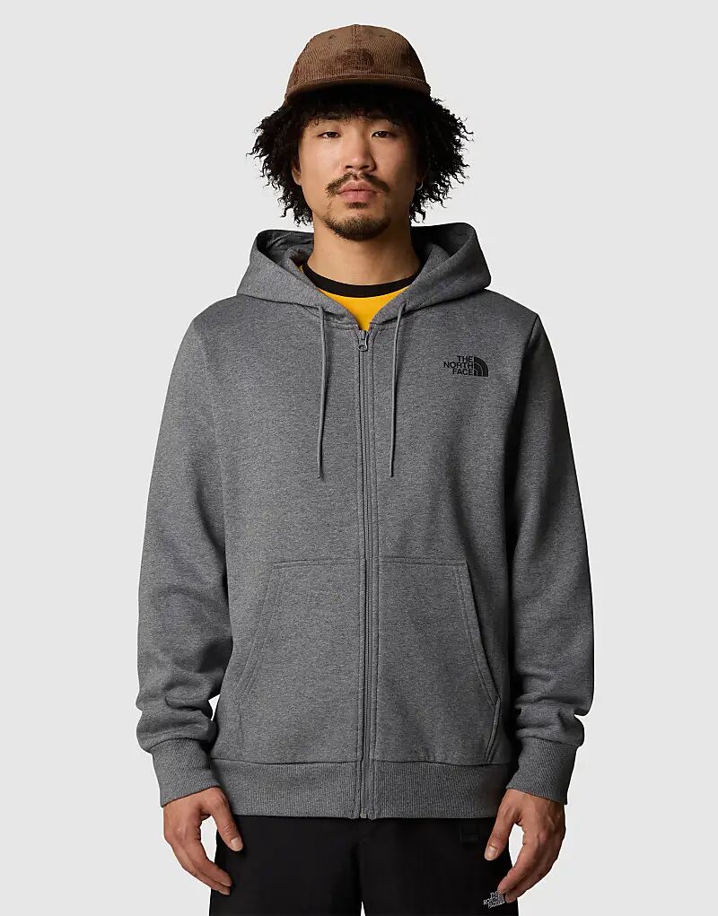 

Простая толстовка с капюшоном на молнии серого цвета The North Face