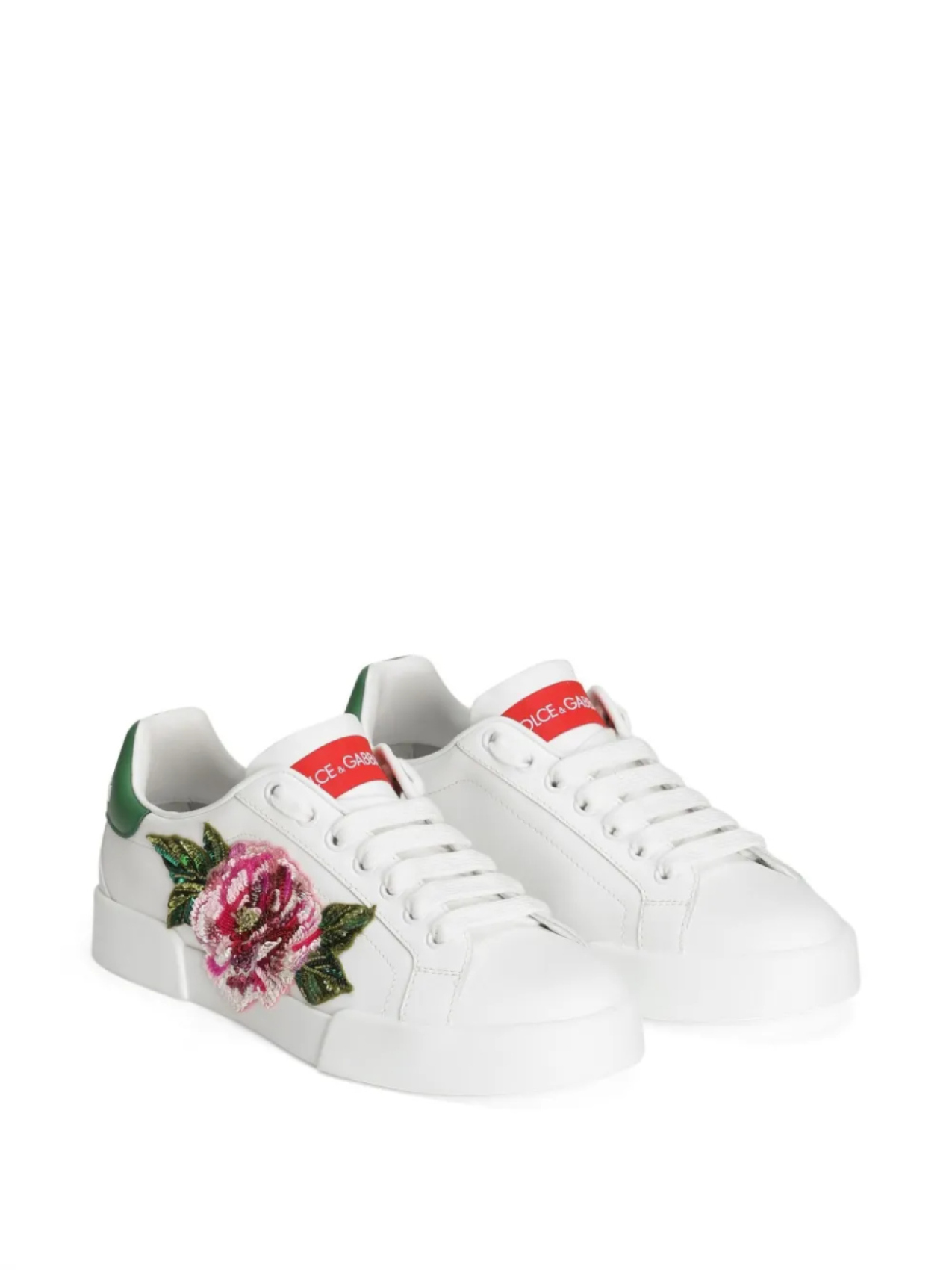 Кроссовки Dolce & Gabbana с цветочной аппликацией, белый — фото 2
