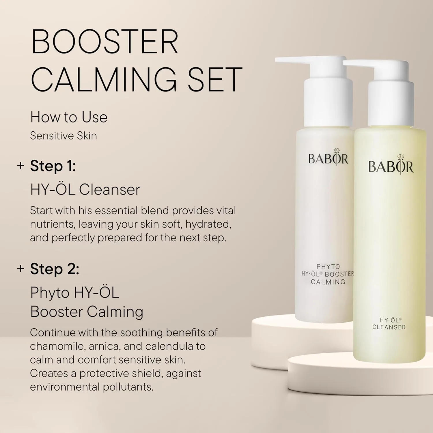 BABOR HY-OL Cleanser & Phyto HY-OL Booster Calansing Set, средство для демакияжа и двойного очищения, успокаивает и поддерживает кожный барьер, для чувствительной кожи — фото 4