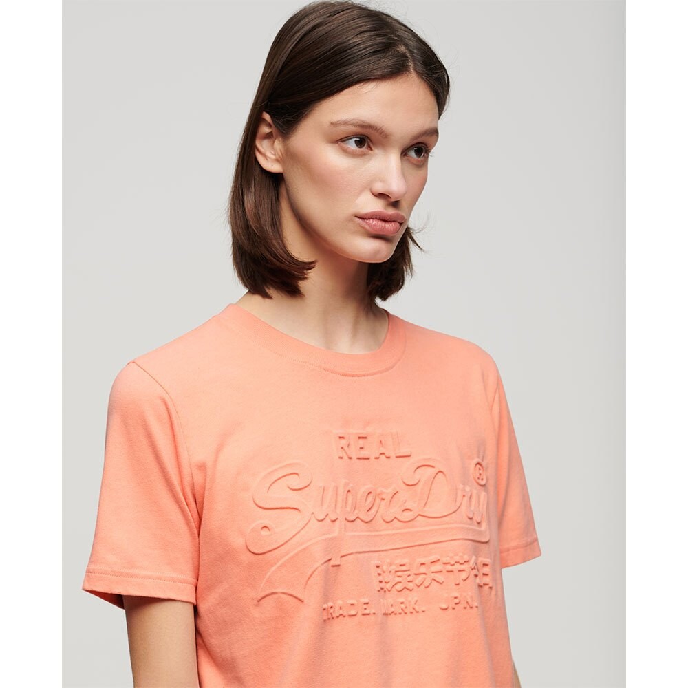 Футболка с коротким рукавом Superdry Embossed Vl Relaxed, розовый — фото 3