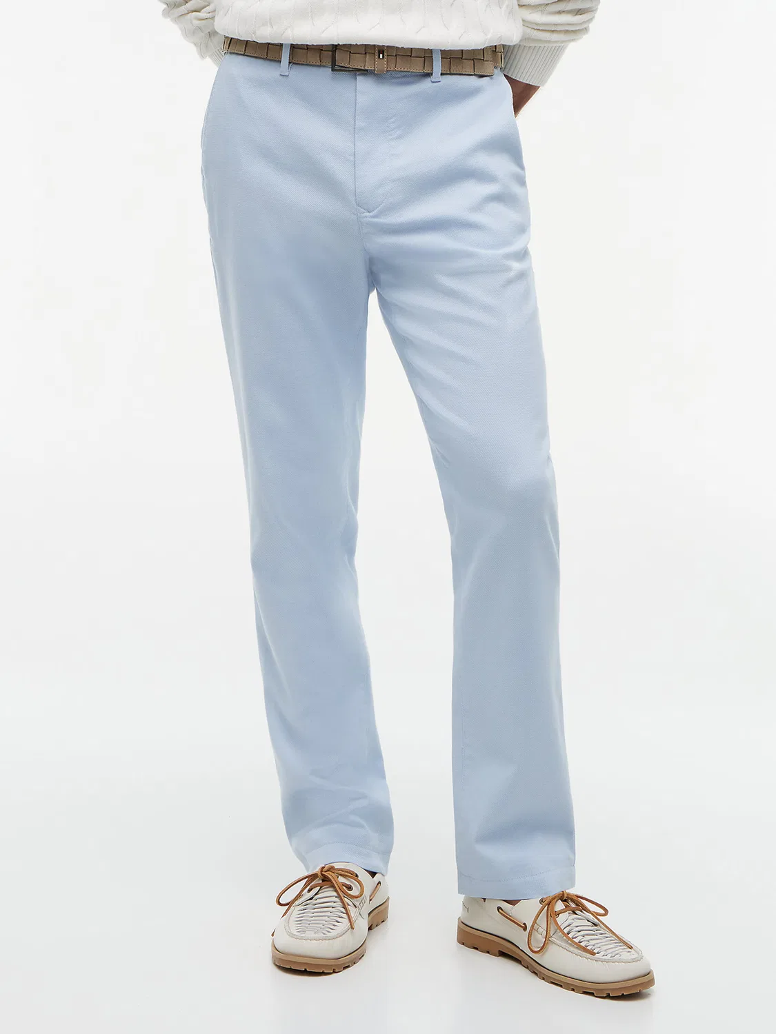 Брюки-чиносы Tommy Hilfiger Regular Denton светло-голубого цвета — фото 2