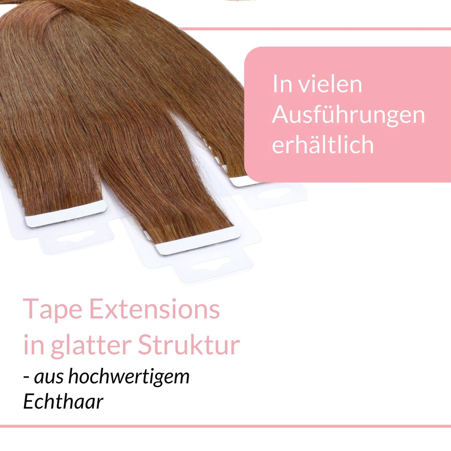 Накладные волосы tape extensions echthaar #8/03 hellblond natur-gold Hair2Heart, 50cm, количество 10 шт. — фото 3