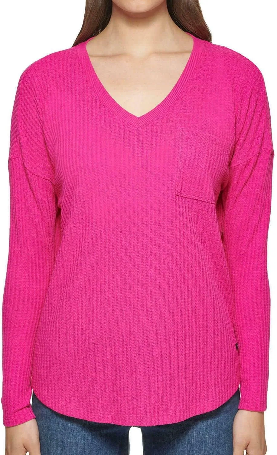 Футболка из медовой вафли, Calvin Klein, жемчужно-серый меланж — фото 3