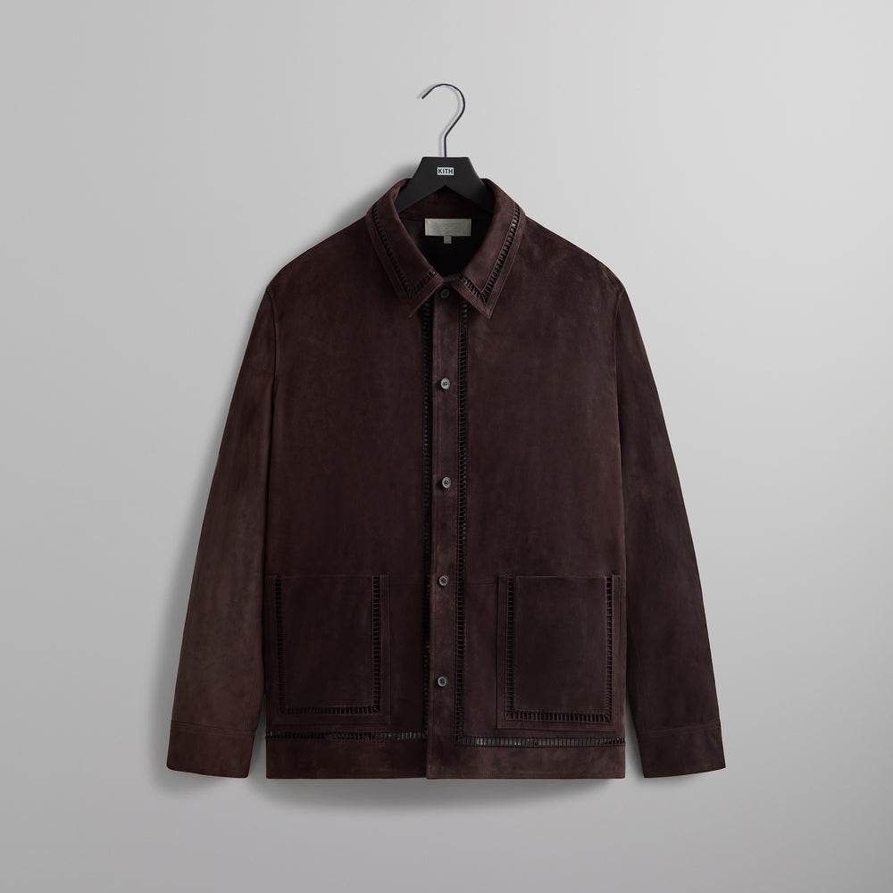 

Куртка Kith Ladder Stitch Suede Boxy Collared Overshirt, цвет Incognito