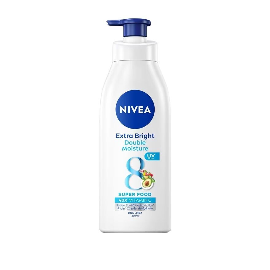 

Nivea Лосьон для тела Extra Bright Double Moisture 380 мл. โลชั่น บำรุงผิว, Blue