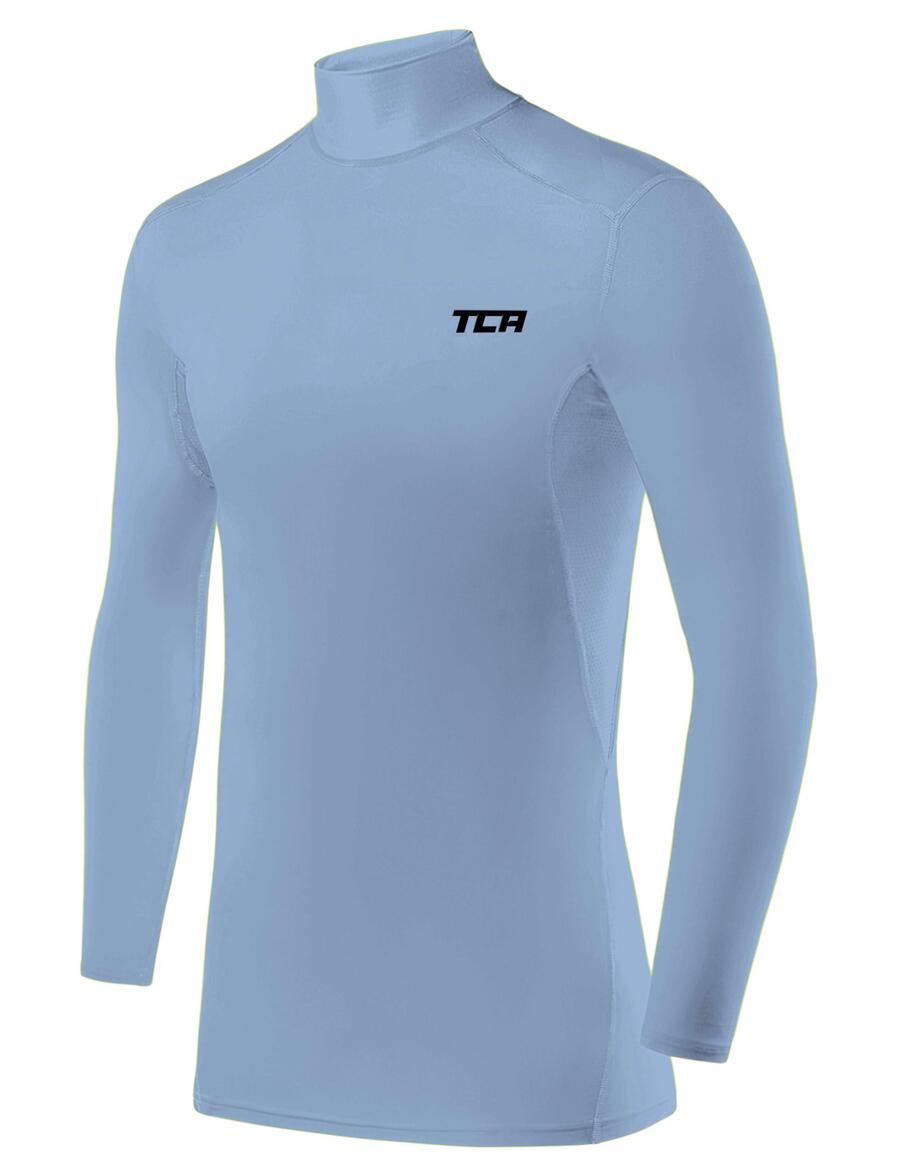 

TCA Мужская компрессионная рубашка HyperFusion, дышащая, с длинным рукавом и воротником-стойкой