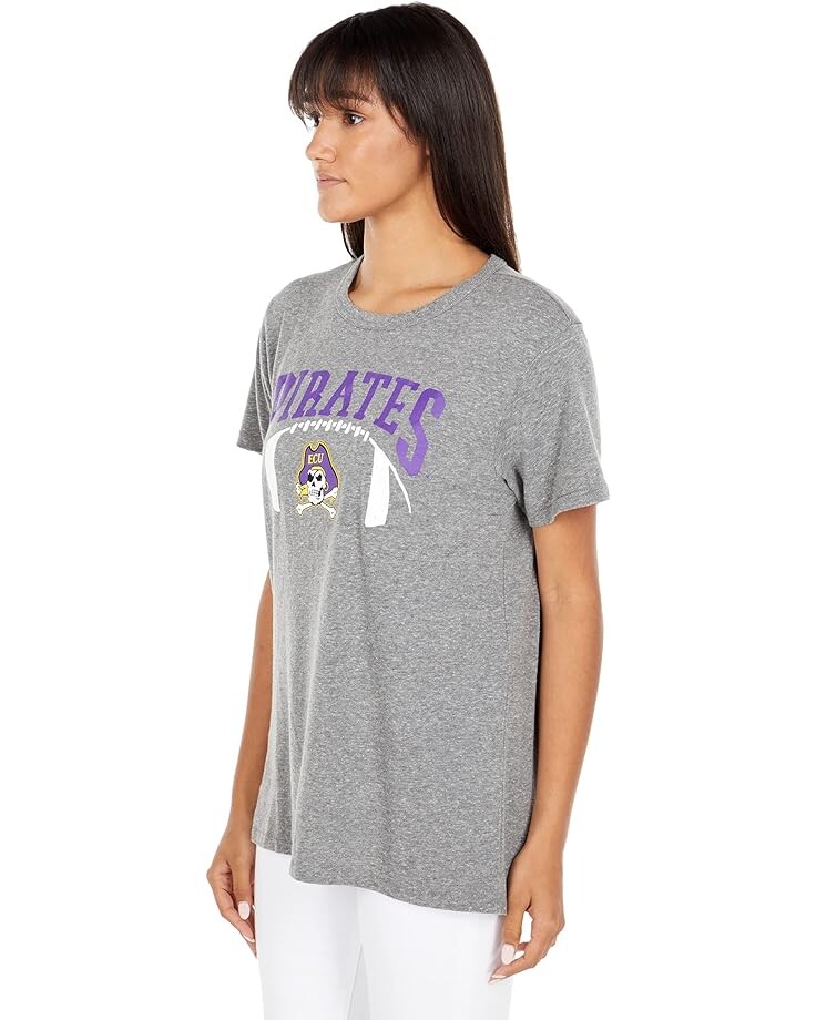 

Футболка Lauren James East Carolina Pirates 1/2 Time Short Sleeve Tee, цвет Heather Grey