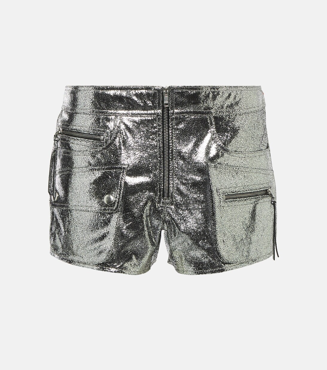 

Кожаные шорты Coria с заниженной талией ISABEL MARANT, серебряный